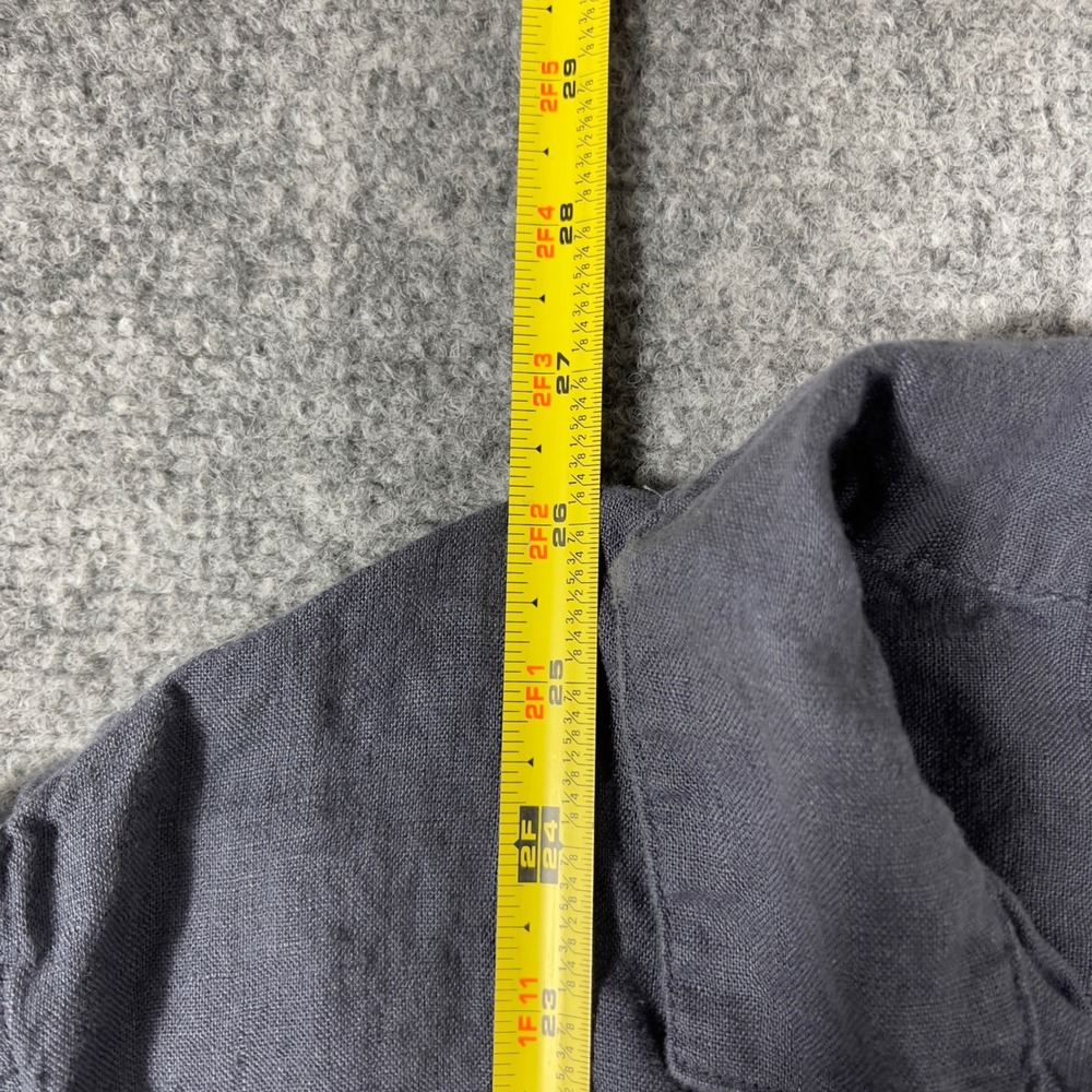 C&C California Button Down Shirt Mens M Gray 100% Linen Short Sleeve Pockets - Picture 5 of 6